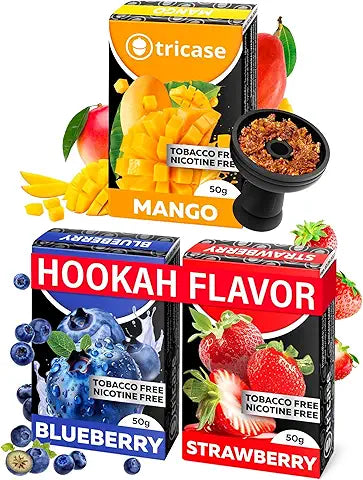 Tobacco-Free Shisha Flavors Bundle – 3 Pack (1.7 oz Each)